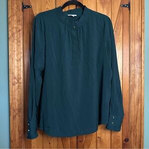 Calvin Klein Forrest Green Long Sleeve Blouse